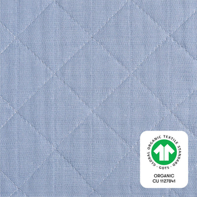 Babyletto 100% Quilted Organic Cotton Changing Pad Cover, GOTS-Certified, Fitted 360°, Ultra-Soft and Breathable Muslin - Dewdrop Blue